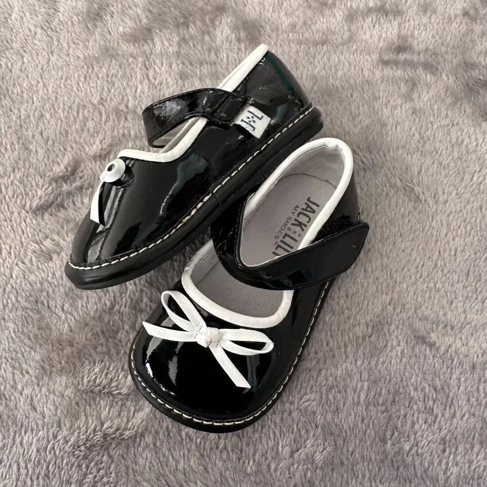 Jack & Lily Black Patent Mary Jane Shoes Toddler Size 6-12 Months Baby Girl